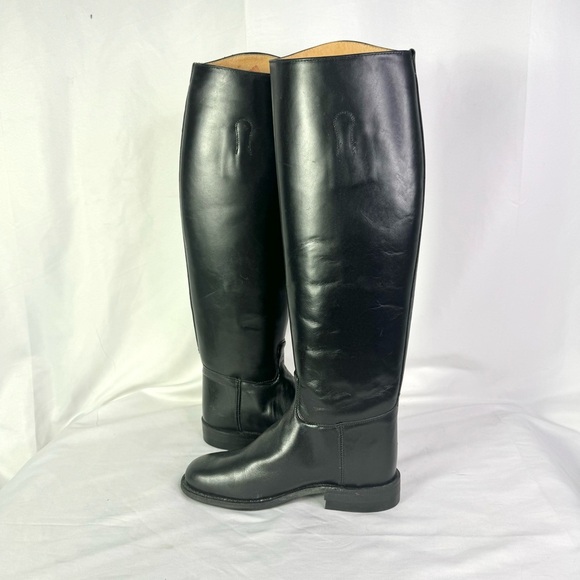 BOULET VINTAGE BLACK RIDING BOOT EQUESTRIAN BOOT TALL BOOT BELOW THE KNEE SIZE 6 - Picture 7 of 15